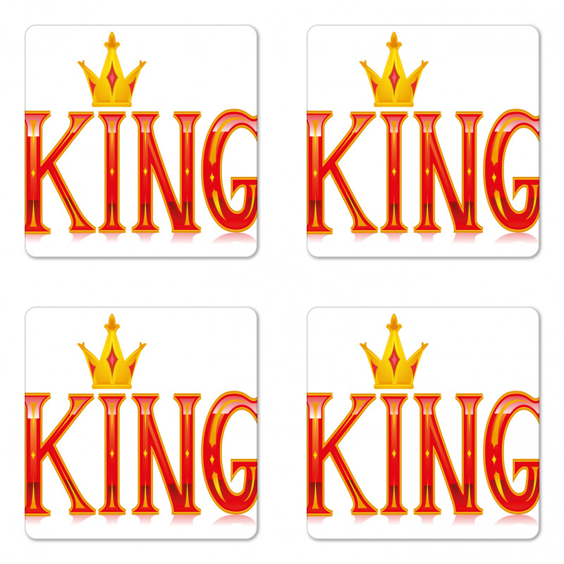 Capital Letter King Words Coaster Set Of Four