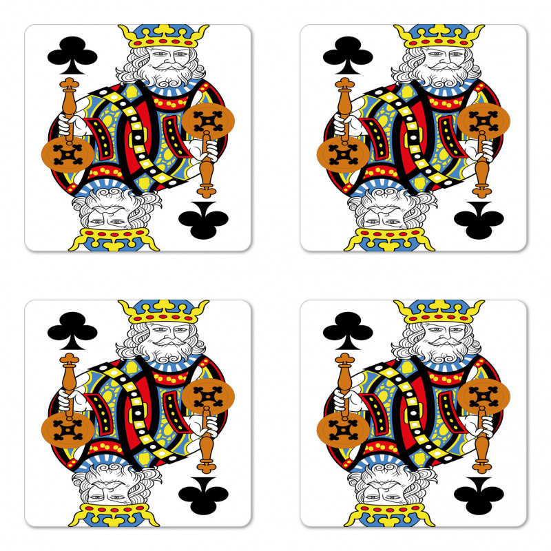 King of Clubs Gamble Card Coaster Set Of Four