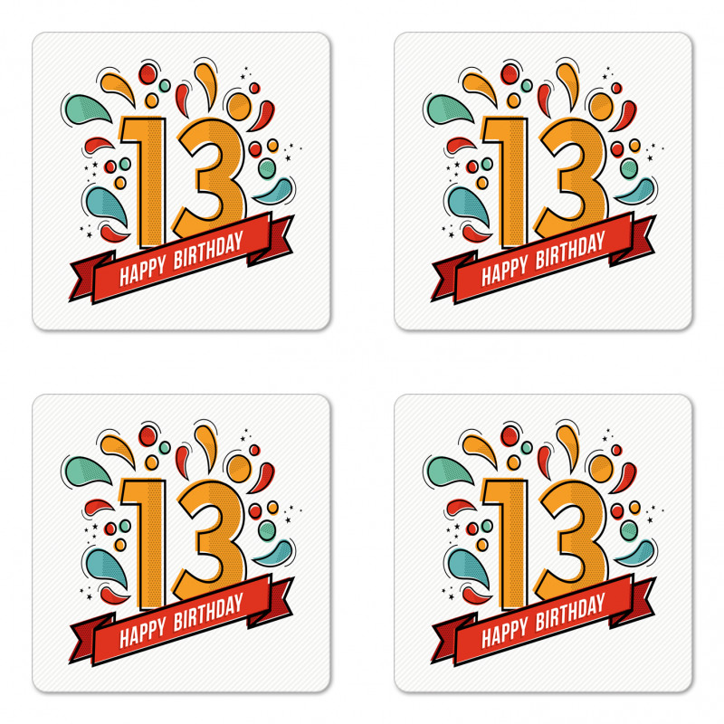 Line 13 Year Coaster Set Of Four