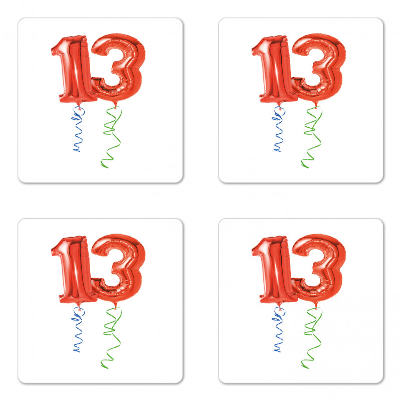 Red Balloons 13 Coaster Set Of Four