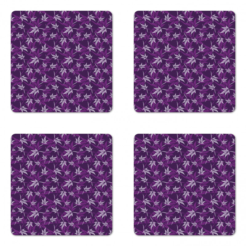 Abstract Lily Flowers Coaster Set Of Four