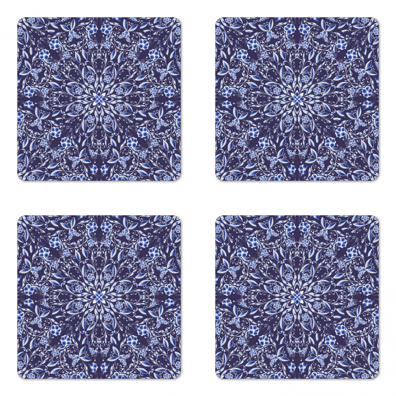 Chinese Style Floral Coaster Set Of Four