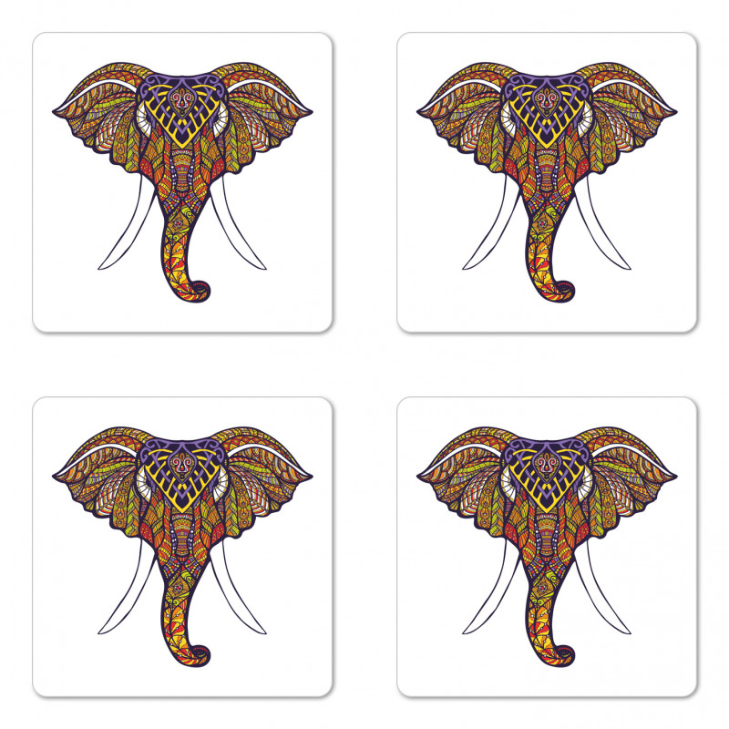 Tribal Colored Coaster Set Of Four