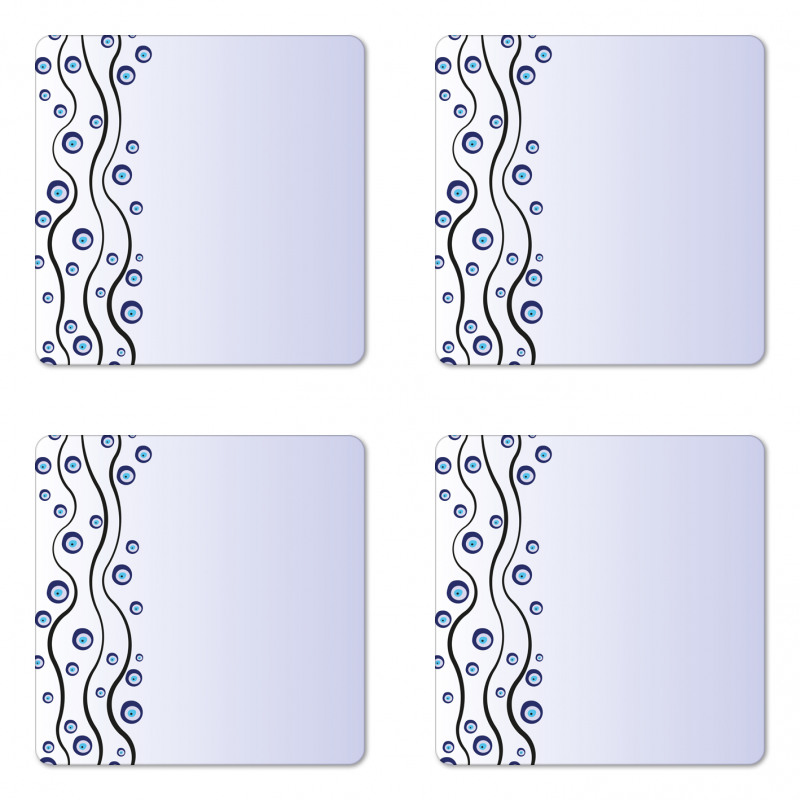 Eye Shape Shape Lines Coaster Set Of Four