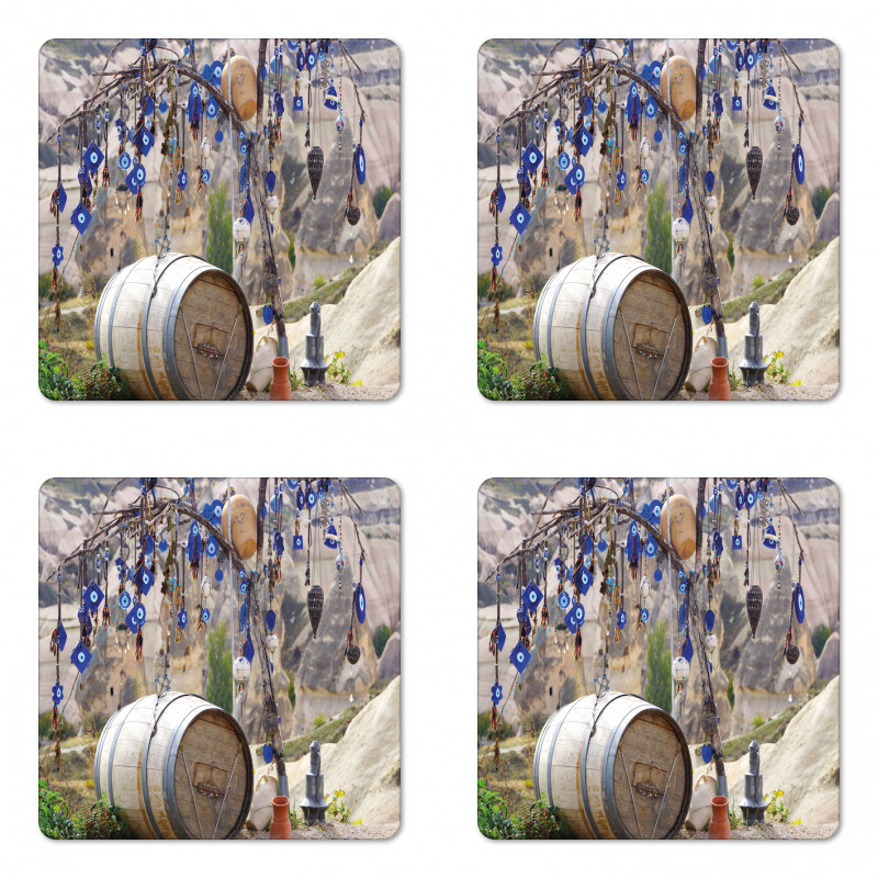 Tree Anatolian Culture Coaster Set Of Four