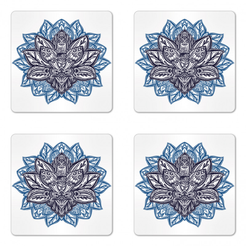Boho Lotus Flower Coaster Set Of Four