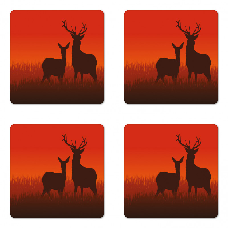 Deer Doe Autumn Coaster Set Of Four