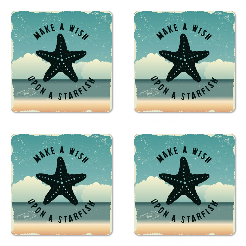 Words Grunge Coaster Set Of Four