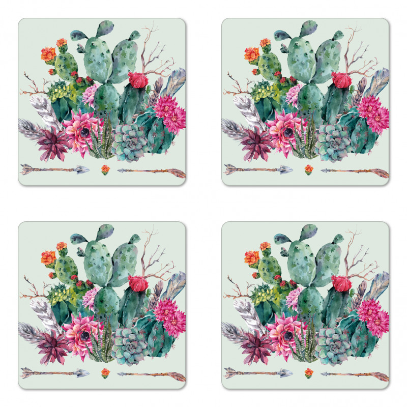 Thorny Boho Blossoms Coaster Set Of Four