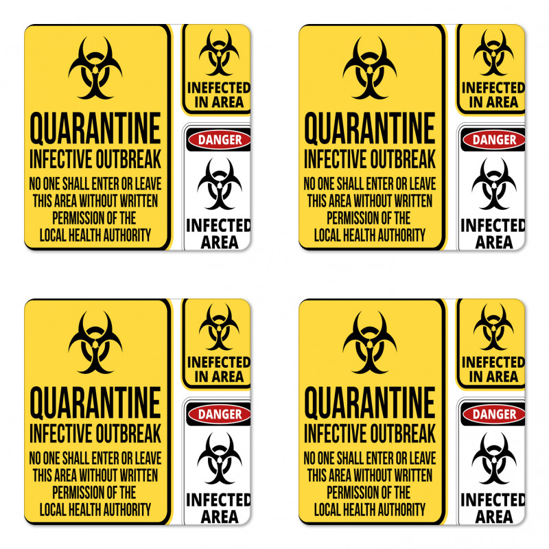 Danger Quarantine Coaster Set Of Four