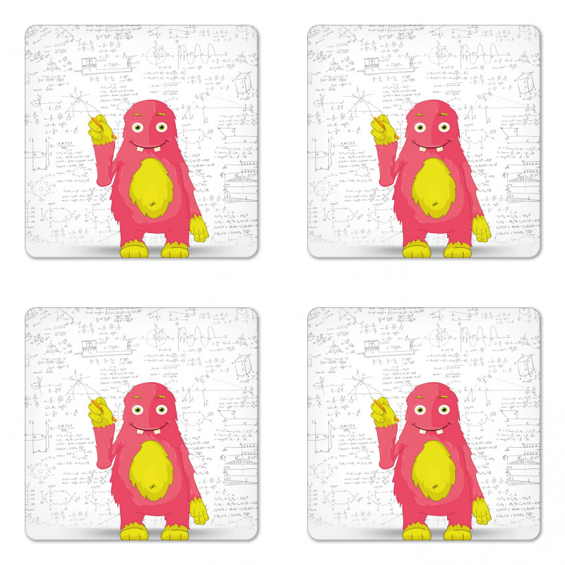 Funny Smart Monster Coaster Set Of Four