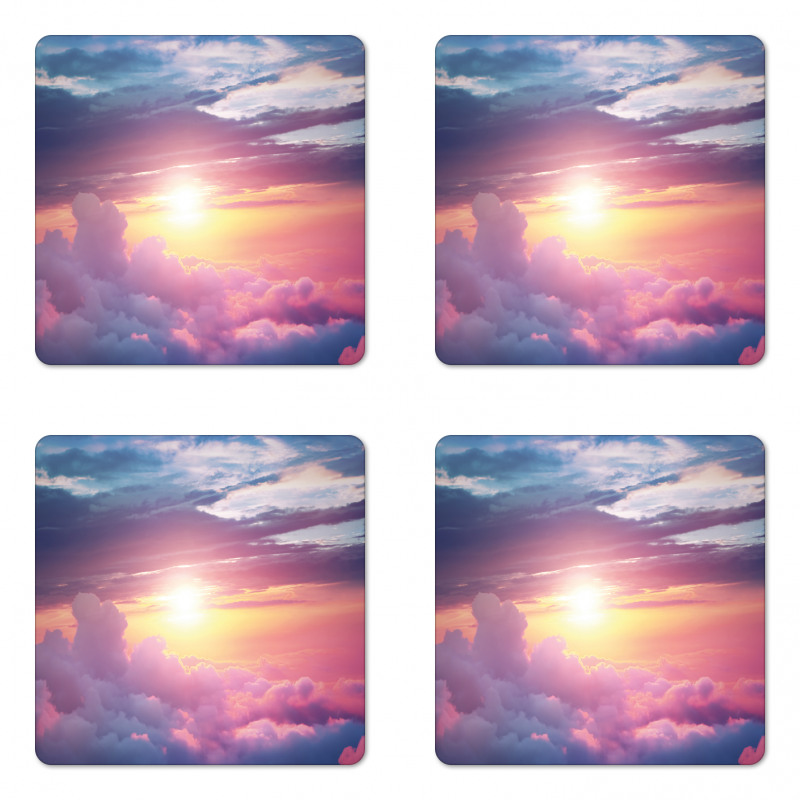 Surreal Sky Fluffy Clouds Coaster Set Of Four