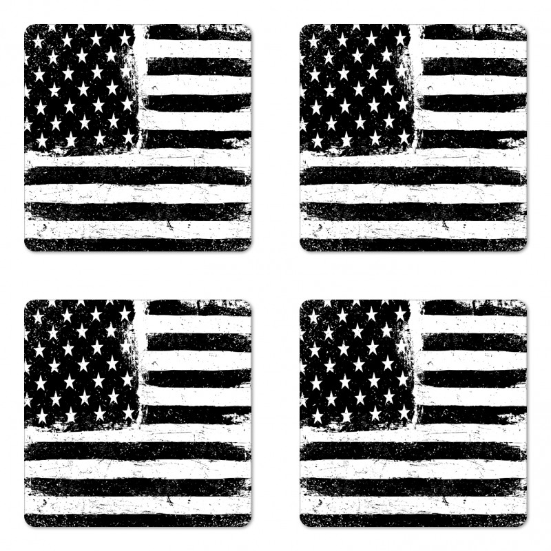 Black and White Flag Coaster Set Of Four