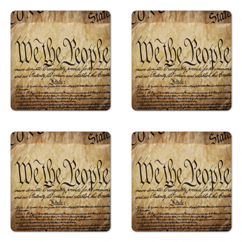 Constitution Text Coaster Set Of Four