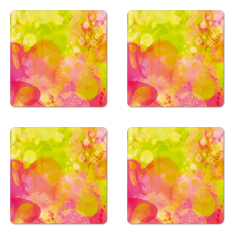 Spring Yard Watercolors Coaster Set Of Four