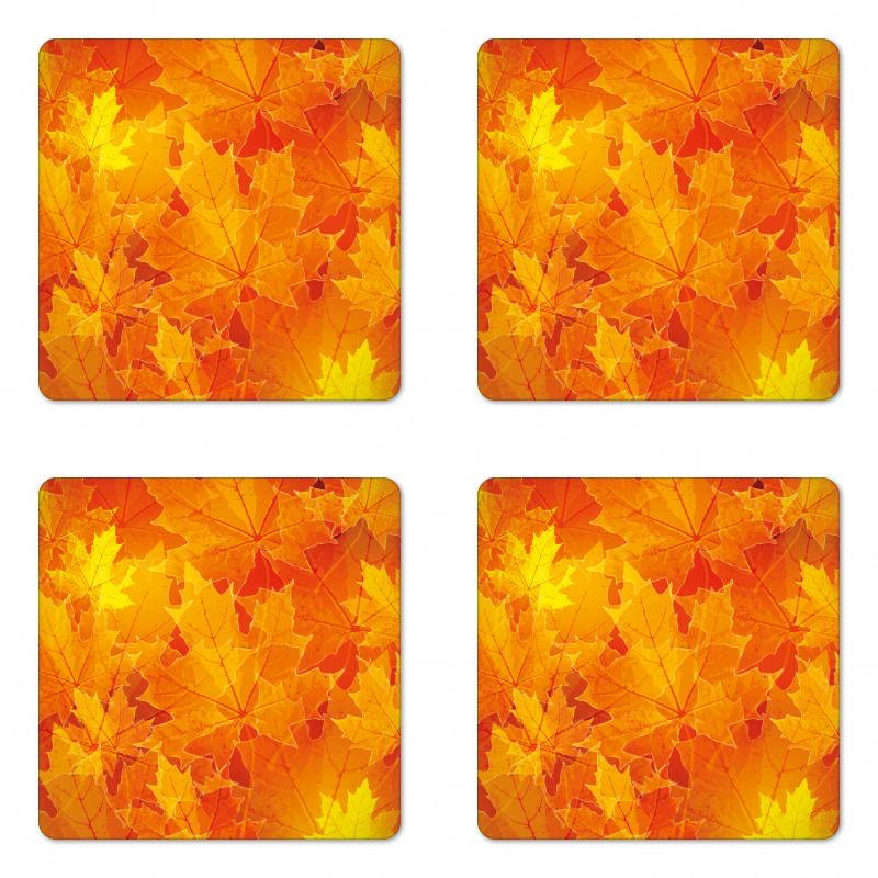 Maple Botany Foliage Leaf Coaster Set Of Four