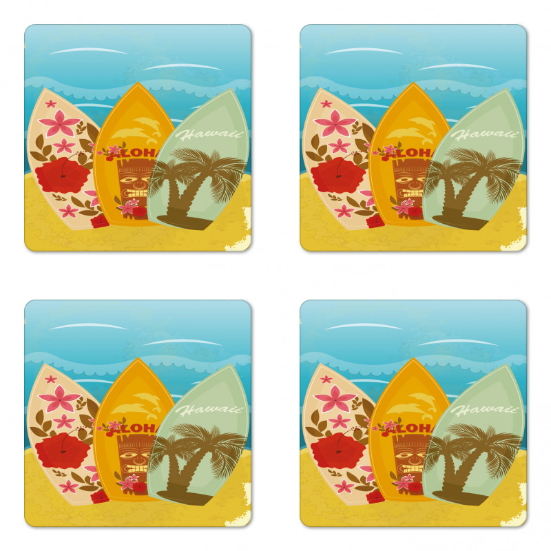 Surfboard Exotic Coaster Set Of Four