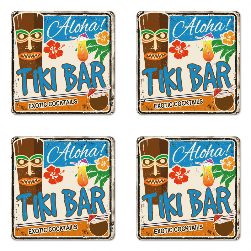 Vintage Sign Coaster Set Of Four