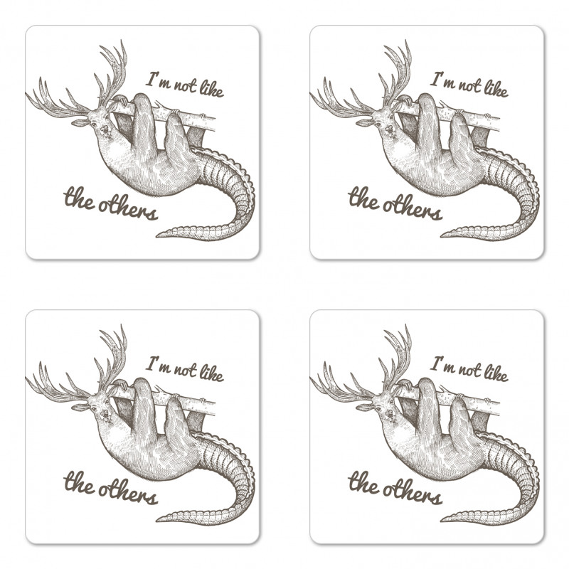 Animal Words Coaster Set Of Four