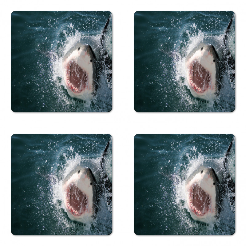 Scary Open Mouth Teeth Coaster Set Of Four