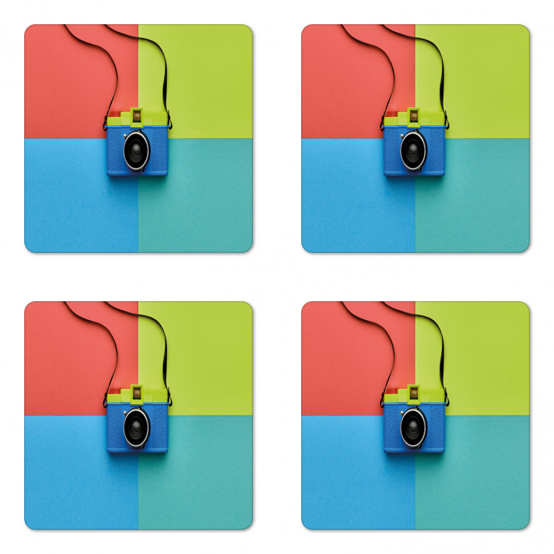 Retro Camera Hipster Coaster Set Of Four