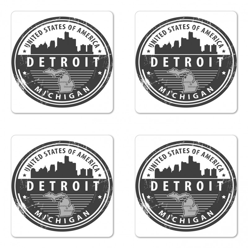 Michigan Old Stamp Coaster Set Of Four