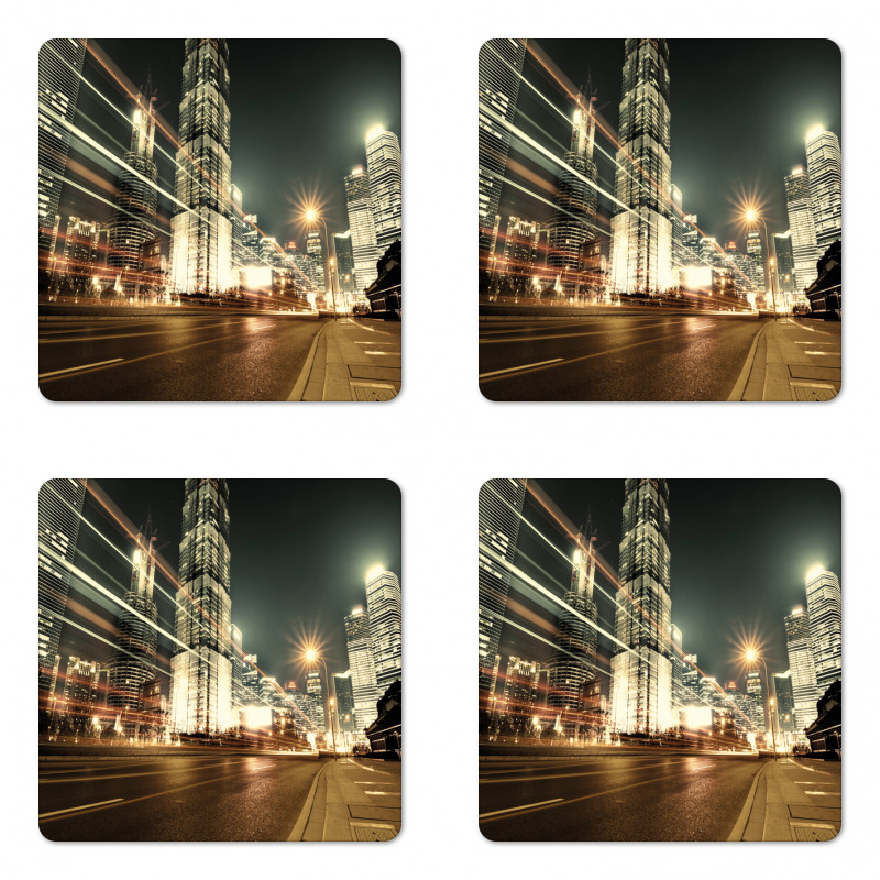 Shanghai Finance Zone View Coaster Set Of Four