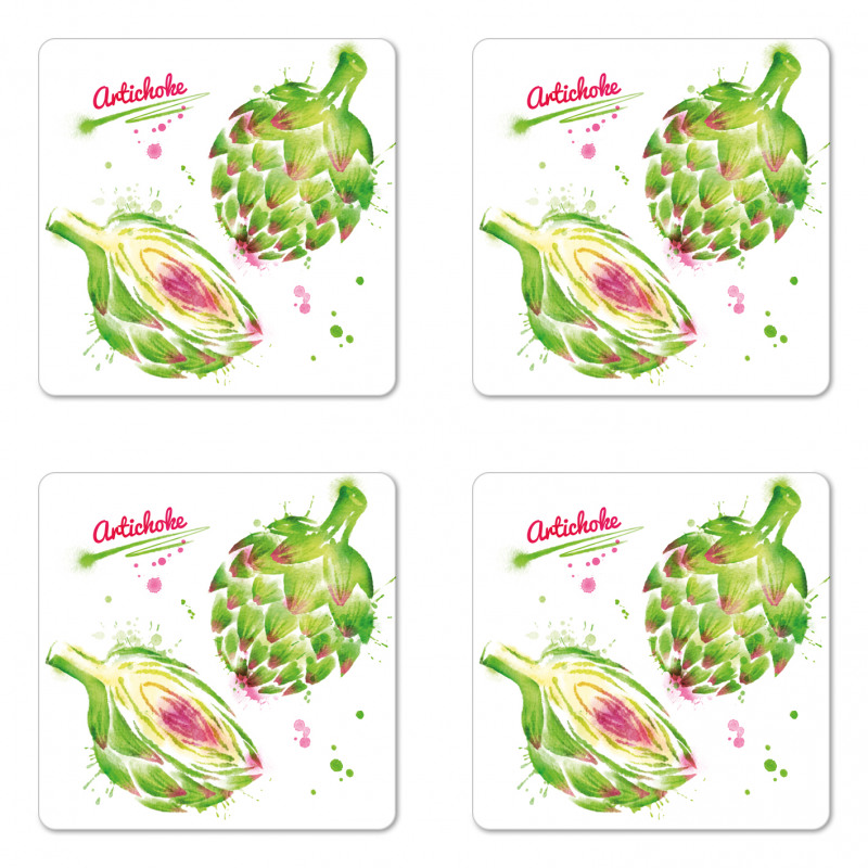 Watercolor Super Food Coaster Set Of Four