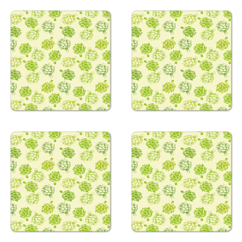 Vegetable Sketch Coaster Set Of Four