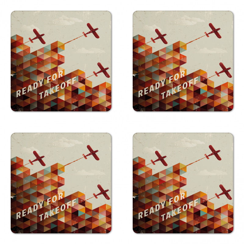 Geometric Aged Coaster Set Of Four