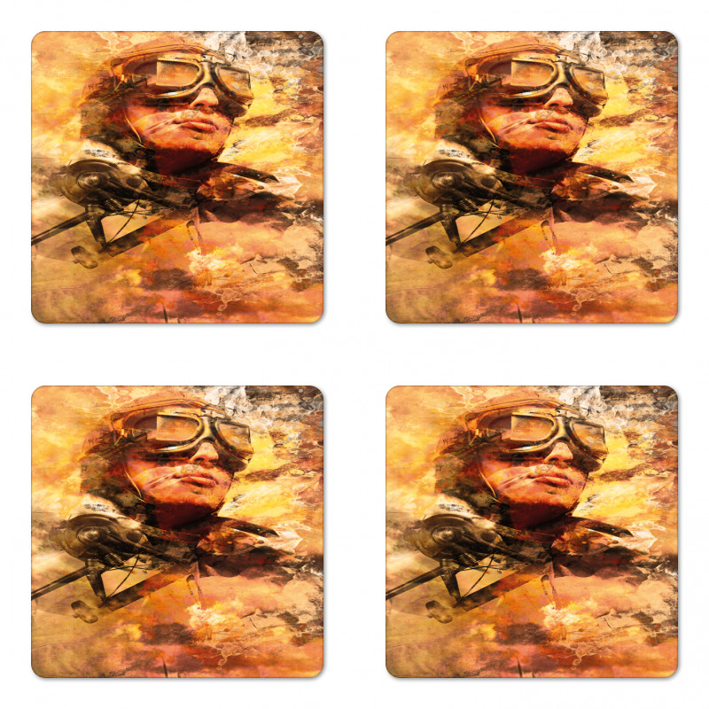 Pilot Portrait Coaster Set Of Four