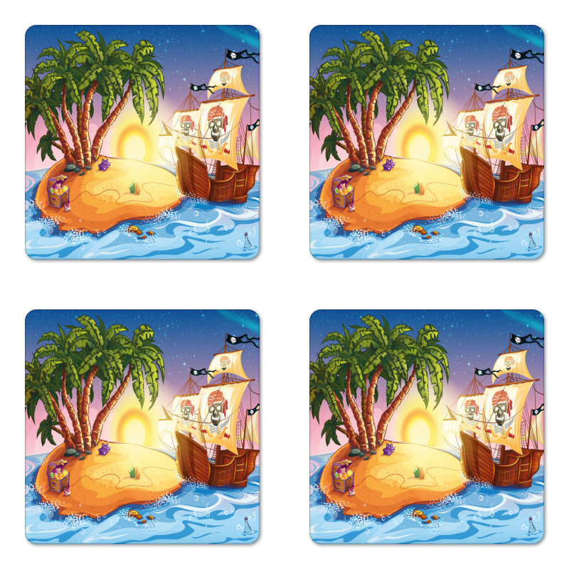 Exotic Sea Island Coaster Set Of Four