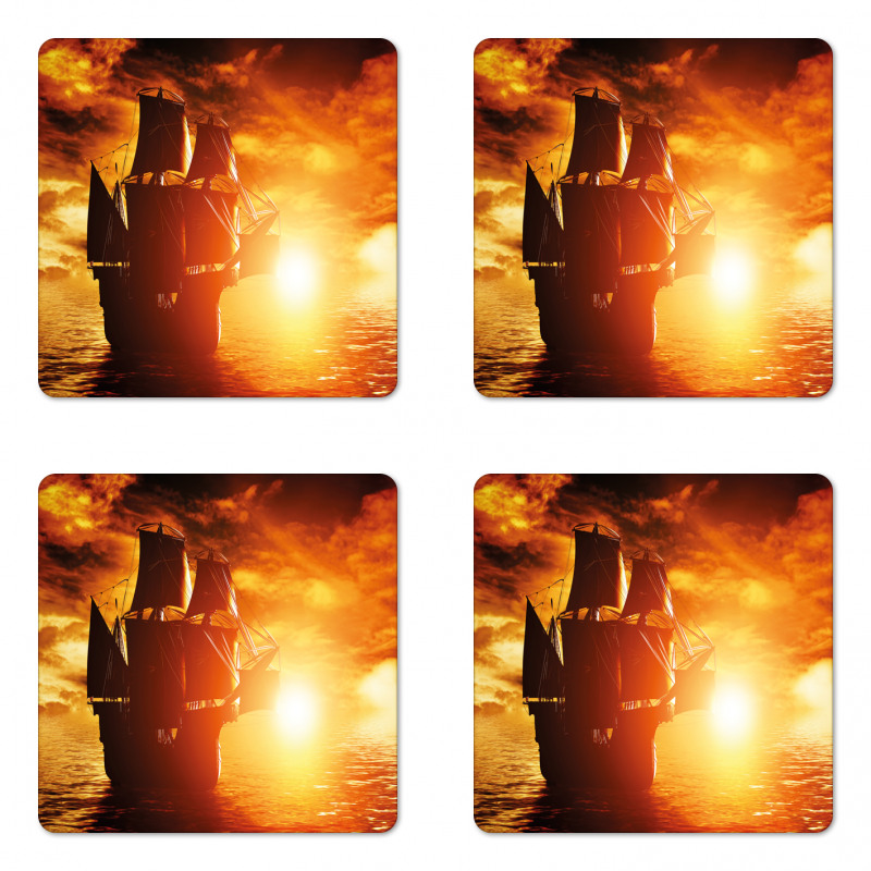 Ship Sunset Coaster Set Of Four