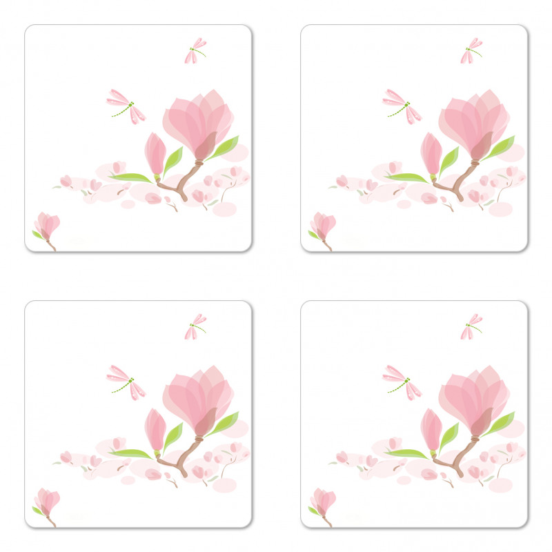 Soft Magnolia Leaves Coaster Set Of Four