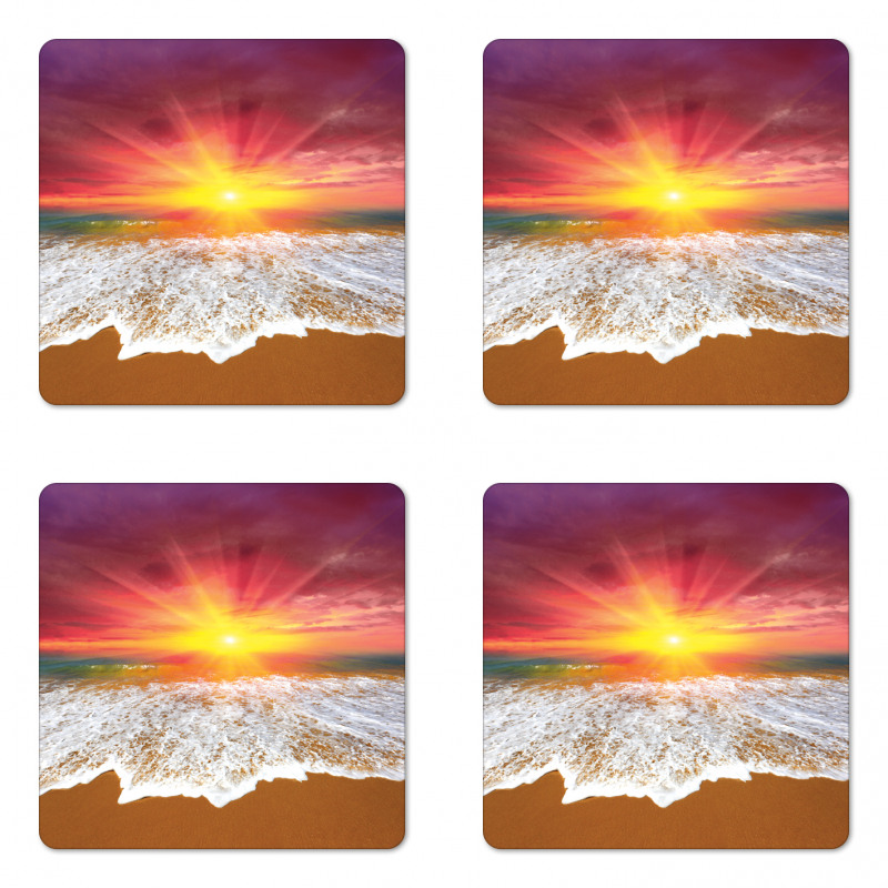 Vivid Coastal Scenery Coaster Set Of Four