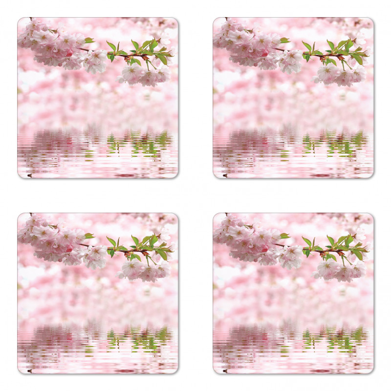 Tender Floral Branch Water Coaster Set Of Four