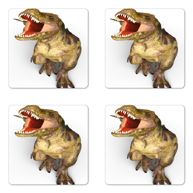 Roaring Vivid T-Rex Coaster Set Of Four