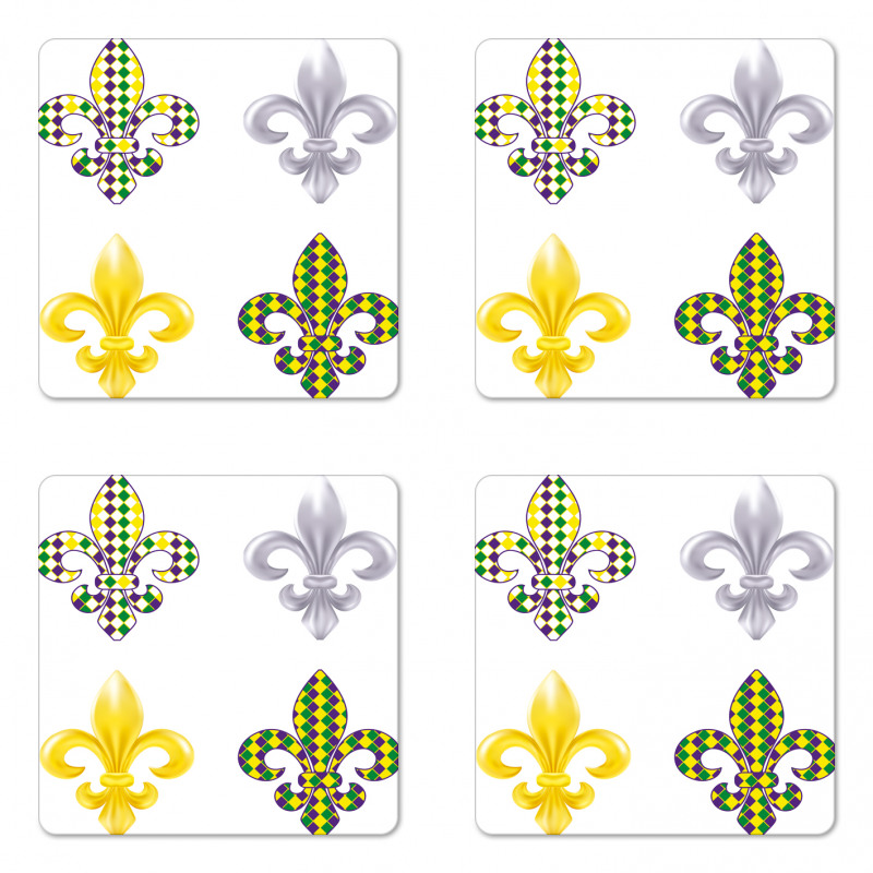 Fleur De Lis Motifs Coaster Set Of Four