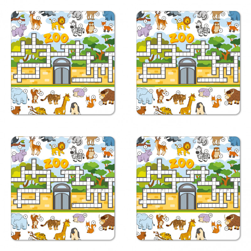 Zoo Theme Coaster Set Of Four