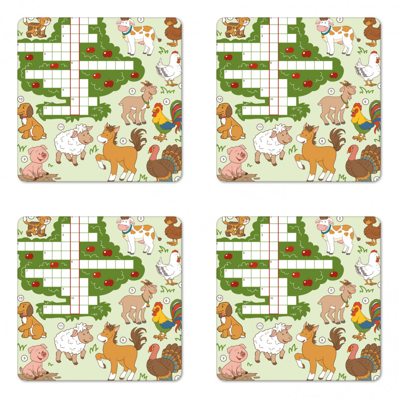 Farm Animals Coaster Set Of Four