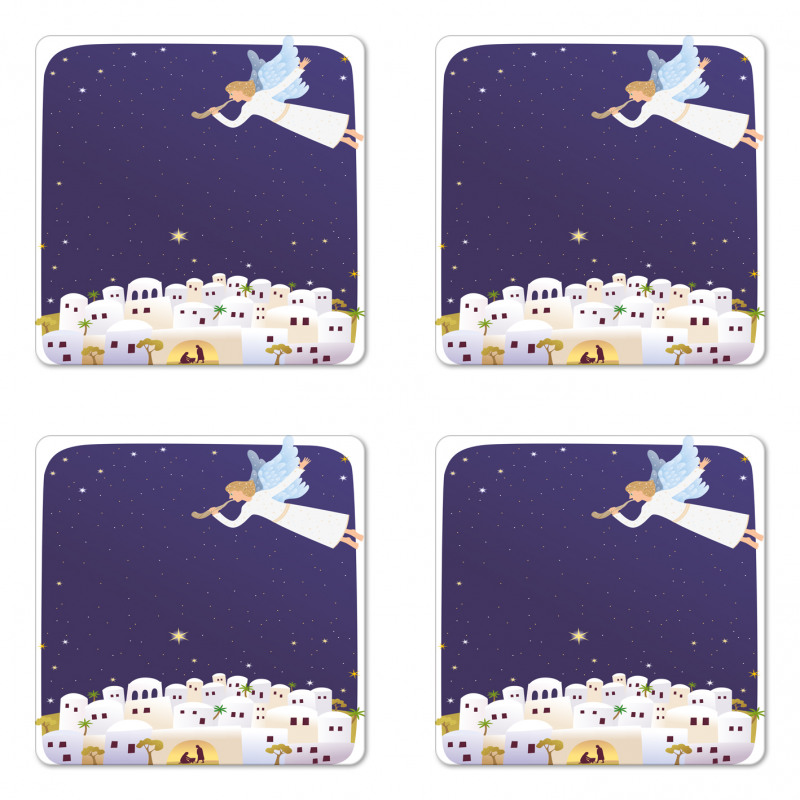 Ancient Figure Illustration Coaster Set Of Four