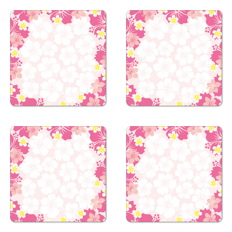 Abstract Hibiscus Nature Coaster Set Of Four