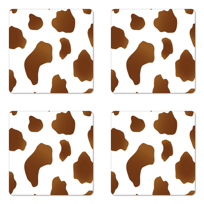 Brown Spots on Cow Coaster Set Of Four