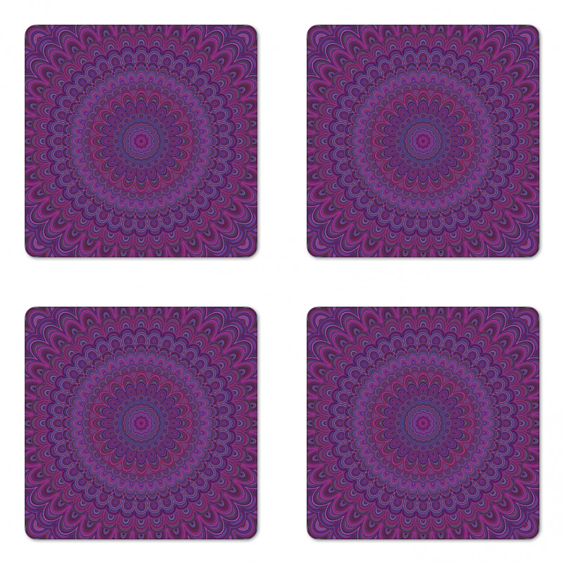 Vintage Purple Mandala Coaster Set Of Four