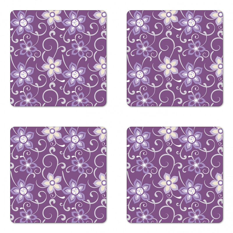 Lilacs with Leaves Coaster Set Of Four