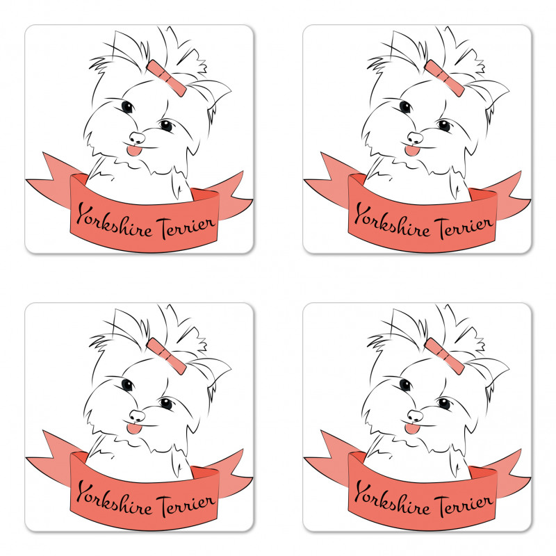 Puppy Hair Buckle Coaster Set Of Four