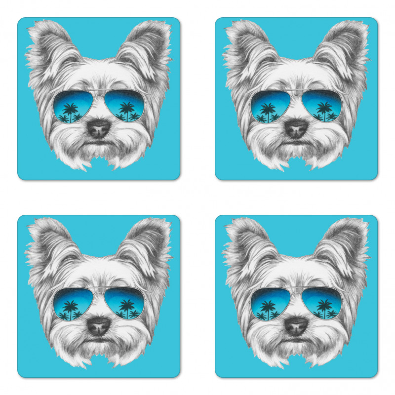 Cool Sunglasses Artwork Coaster Set Of Four