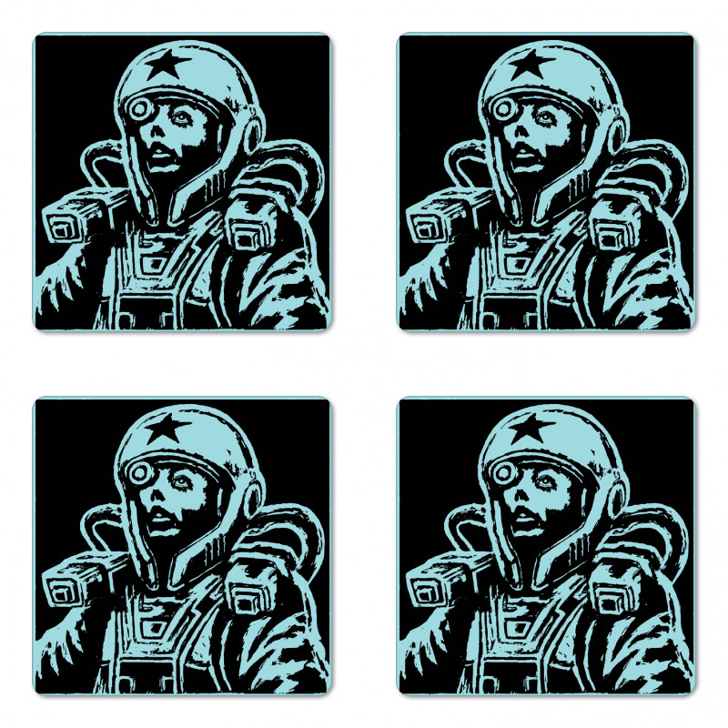 Female Astronaut Coaster Set Of Four