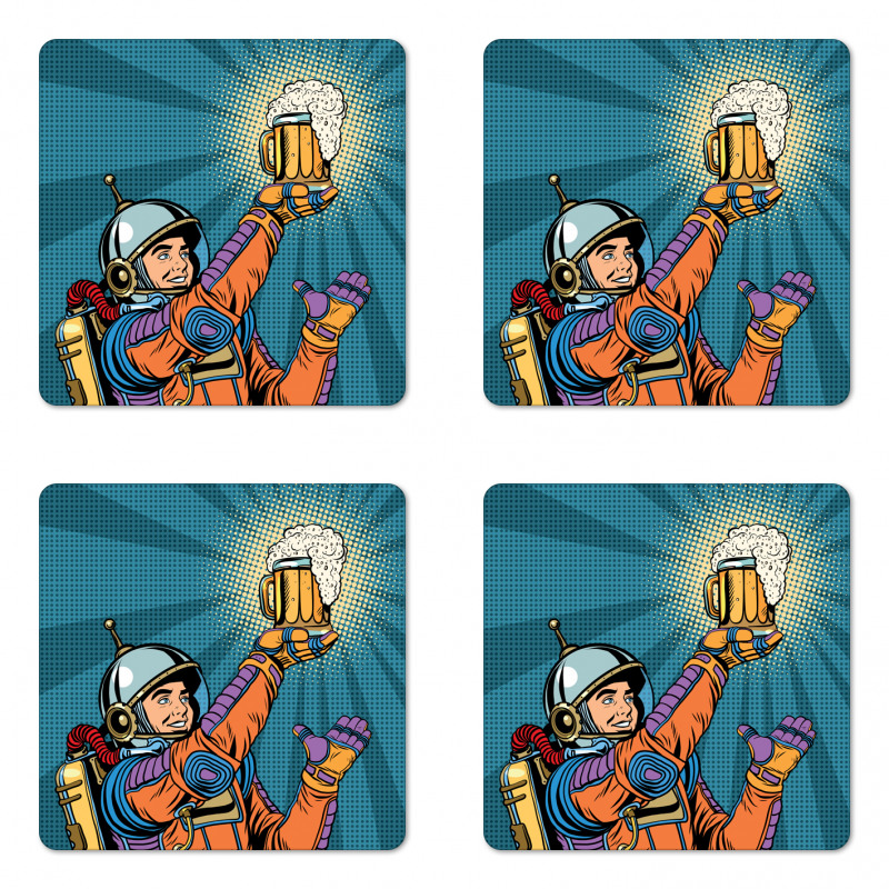 Astronaut Holds Beer Coaster Set Of Four