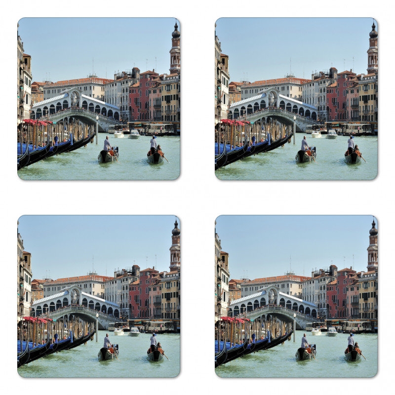 Venice Gondola Canal Photo Coaster Set Of Four